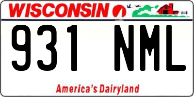 WI license plate 931NML