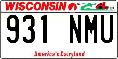 WI license plate 931NMU