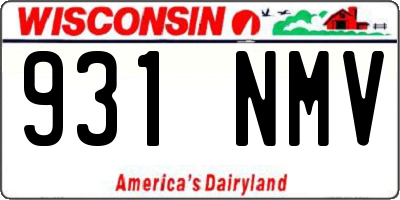 WI license plate 931NMV