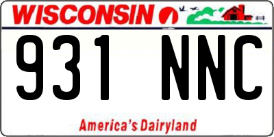 WI license plate 931NNC