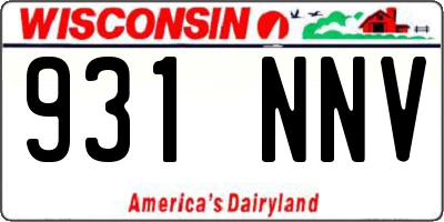 WI license plate 931NNV