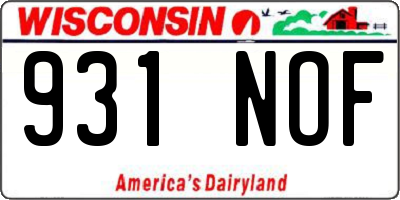 WI license plate 931NOF