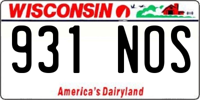 WI license plate 931NOS
