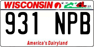 WI license plate 931NPB