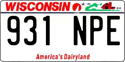 WI license plate 931NPE