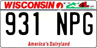 WI license plate 931NPG