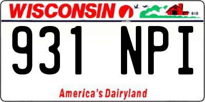 WI license plate 931NPI