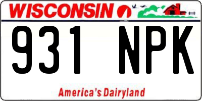 WI license plate 931NPK