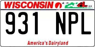 WI license plate 931NPL