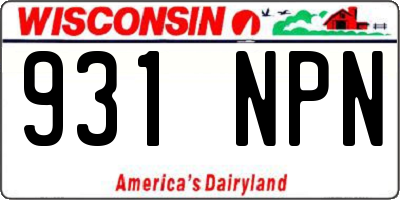 WI license plate 931NPN