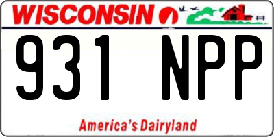 WI license plate 931NPP