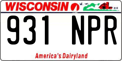 WI license plate 931NPR