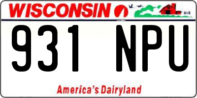 WI license plate 931NPU