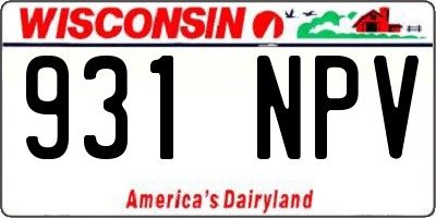 WI license plate 931NPV