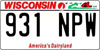 WI license plate 931NPW