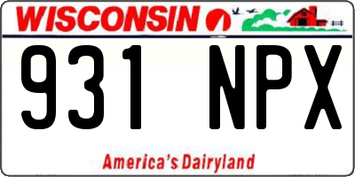 WI license plate 931NPX