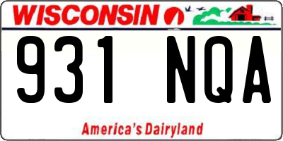 WI license plate 931NQA