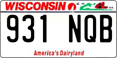 WI license plate 931NQB