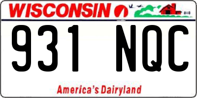 WI license plate 931NQC