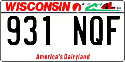 WI license plate 931NQF