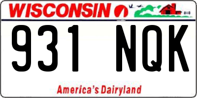 WI license plate 931NQK
