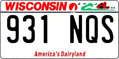 WI license plate 931NQS