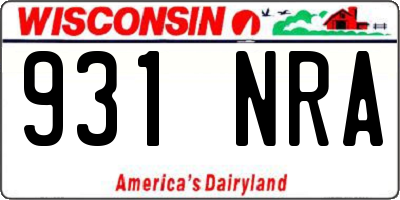 WI license plate 931NRA