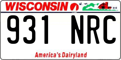 WI license plate 931NRC