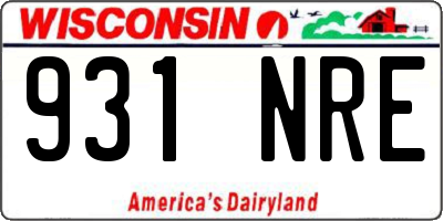 WI license plate 931NRE
