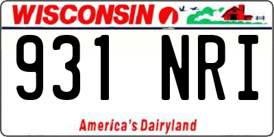 WI license plate 931NRI