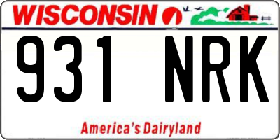 WI license plate 931NRK