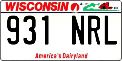 WI license plate 931NRL
