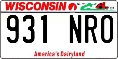 WI license plate 931NRO