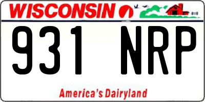 WI license plate 931NRP