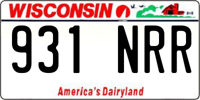 WI license plate 931NRR