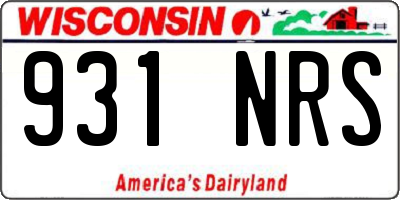 WI license plate 931NRS