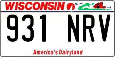 WI license plate 931NRV