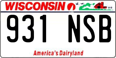 WI license plate 931NSB