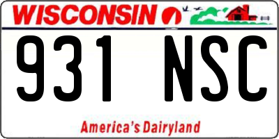WI license plate 931NSC