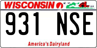 WI license plate 931NSE