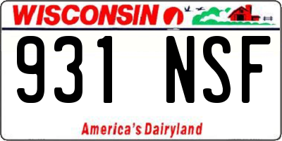 WI license plate 931NSF