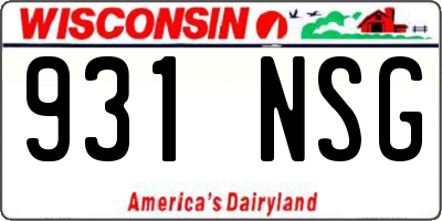 WI license plate 931NSG