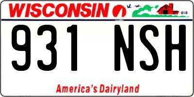 WI license plate 931NSH