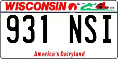 WI license plate 931NSI