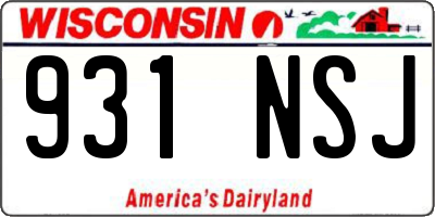 WI license plate 931NSJ