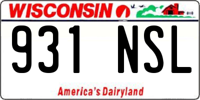 WI license plate 931NSL