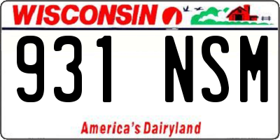 WI license plate 931NSM