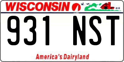 WI license plate 931NST