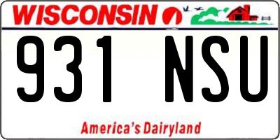 WI license plate 931NSU