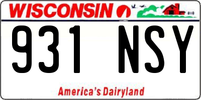 WI license plate 931NSY